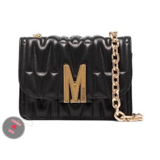 Moschino M quilted logo shoulder bag แท้💯