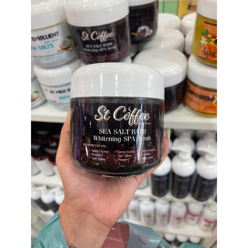 ST Coffee Sea Salt Bath Whitening Spa Scrub 700g. เอสที คอฟฟี่ บอดี้ สค