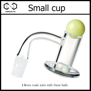 Small Cup/ Adapter บ้องแก้ว Quartz Banger with Three Ball 14 mm แจกันแก้ว QN78