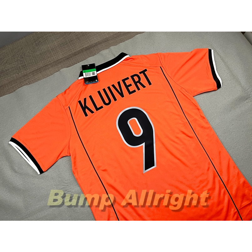 retro-เสื้อฟุตบอลย้อนยุค-vintage-ทีมชาติ-ฮอลแลนด์-เหย้า-holland-1998-8-bergkamp-9-kluivert-เสื้อเปล่า