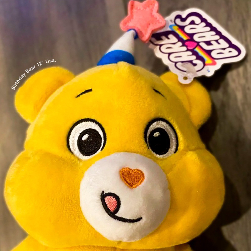 usa-ตุ๊กตาแคร์แบร์-สีเหลือง-care-bears-birthday-bear-12-นิ้ว-สินค้านำเข้าแท้จากอเมริกา