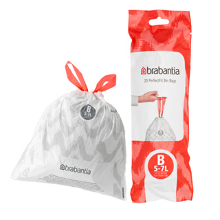 Brabantia ถุงขยะ สำหรับขนาด 5ลิตร Brabantia Perfect Fit Bags Code B 5 Litre จำนวน 3 แพ็ค(60ใบ)