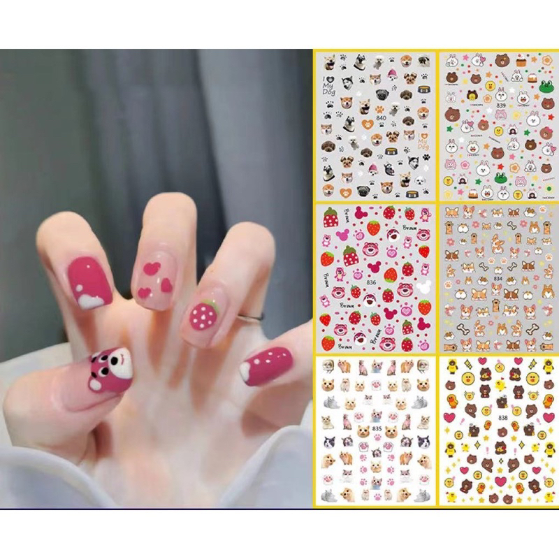 สติ๊กเกอร์ติดเล็บ-กลุ่ม-line-childrens-nail-stickers