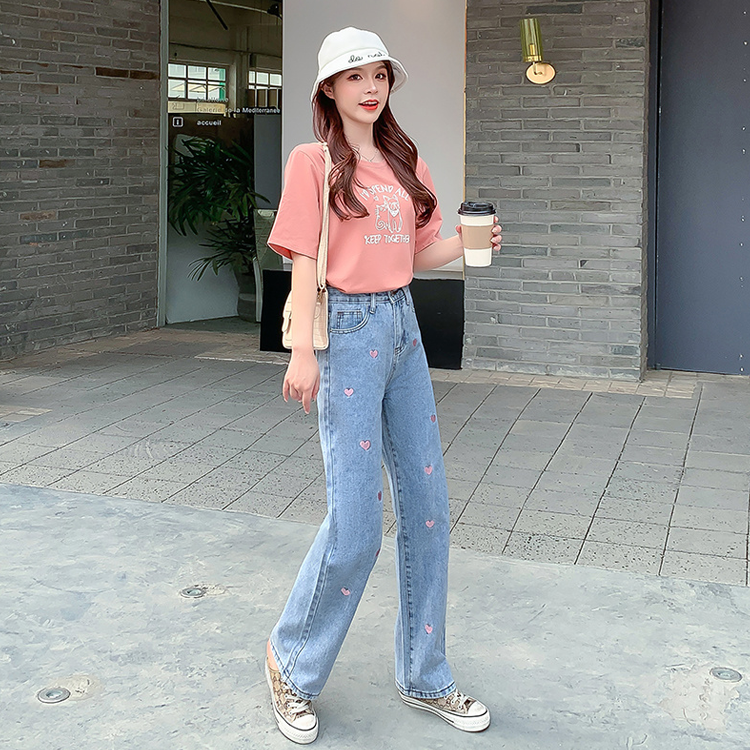beautified-กางเกงยีนส์ขายาว-ทรงสวยเข้ารูป-เอวสูง-กระบอกใหญ่-ครบไซส์