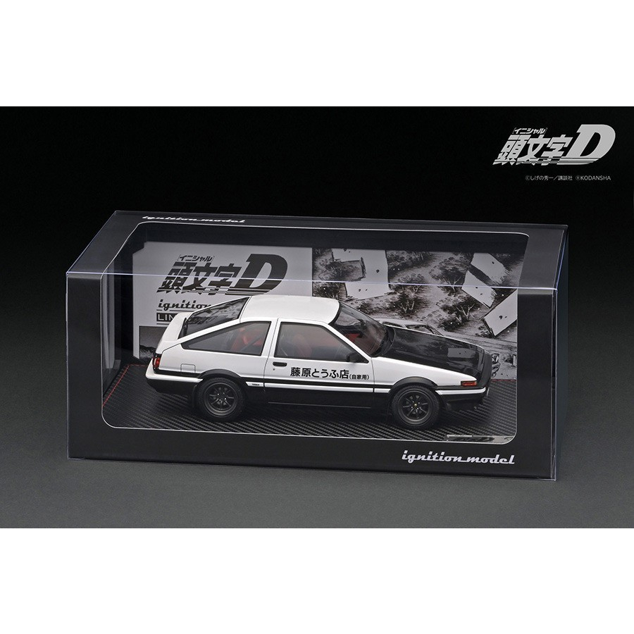INITIAL D Toyota Sprinter Trueno 3Dr GT Apex (AE86) White/Black With Takumi Fujiwara 118 (IG