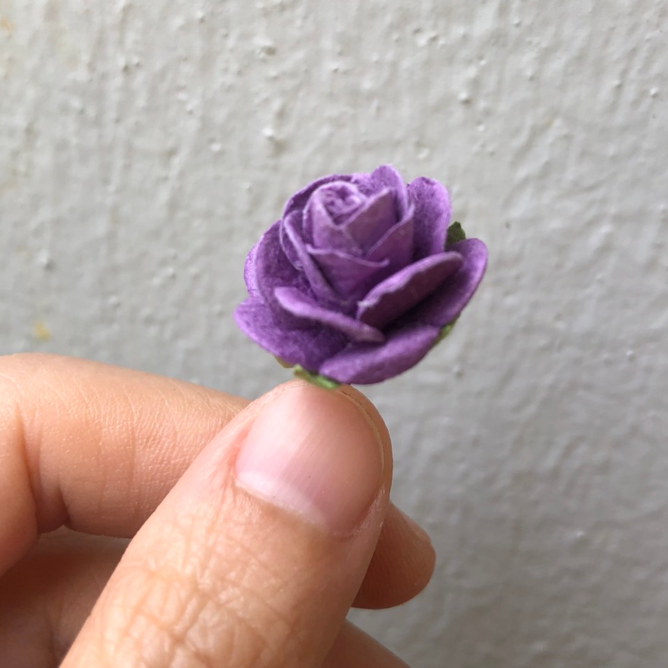 ดอกไม้กระดาษสาดอกไม้กุหลาบขนาดเล็กสีม่วงเข้ม-64-ชิ้น-ดอกไม้ประดิษฐ์สำหรับงานฝีมือและตกแต่ง-พร้อมส่ง-f246