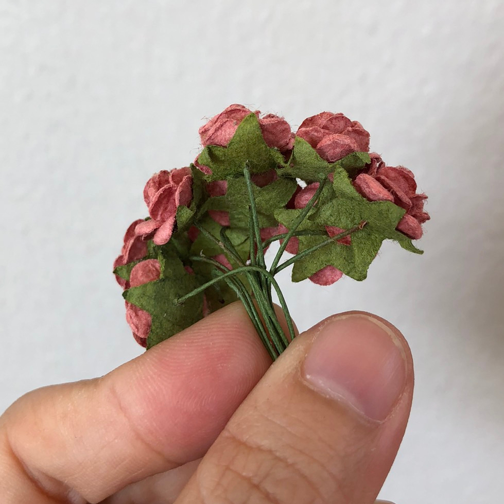 ดอกไม้กระดาษสาดอกไม้กุหลาบขนาดเล็กสีแดงอ่อน-75-ชิ้น-ดอกไม้ประดิษฐ์สำหรับงานฝีมือและตกแต่ง-พร้อมส่ง-f266