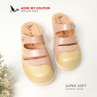 [ลิขสิทธิ์แท้] Aone My Dolphin - WD35 (พื้นส้ม) รองเท้าเเตะเพื่อสุขภาพ