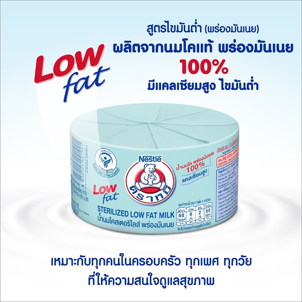 แพ็ค-12-bear-brand-sterlized-low-fat-milk-ตราหมี-นมโคสเตอริไลส์-พร่องมันเนย-140-มล