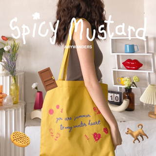 Amywanders กระเป๋าผ้า Mustard wanders tote