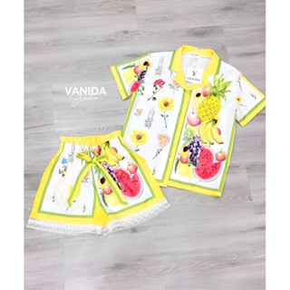 เสื้อเชิ้ตลายผลไม้🍉🍌🍑ป้าย VANIDA