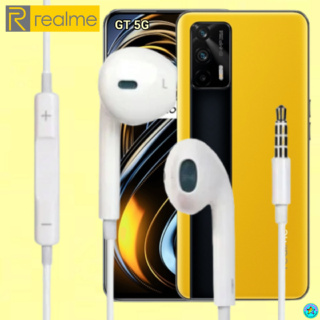หูฟัง สมอลทอล์ค Realme Aux 3.5 เรียลมี GT 5G สวมใส่สบาย เบสนุ่ม เสียงดี รีโมทเล่น-หยุดเพลง-เพิ่ม-ลดระดับเสียง