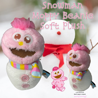 ตุ๊กตาน้องม้อปปี้ สโนแมนสโนใจ น่ารักขนนุ่มมาก ก้นถ่วง ป้ายสวย USJ SESAME STREET 2014 Snowman Moppy Beanie Soft Plush