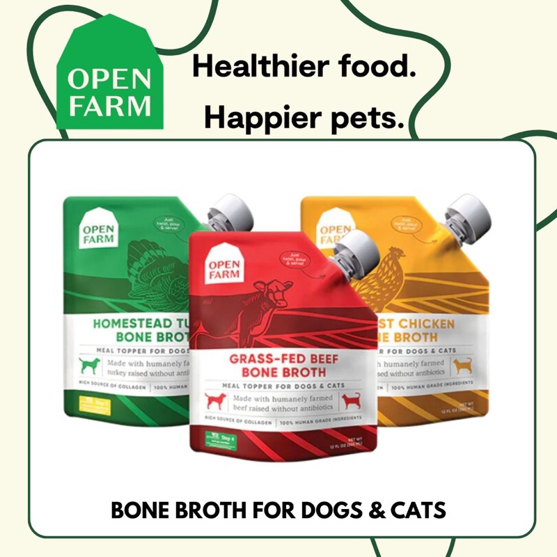 น้ำซุปสำหรับสุนัขและแมว Open Farm Bone Broth for dogs and cats