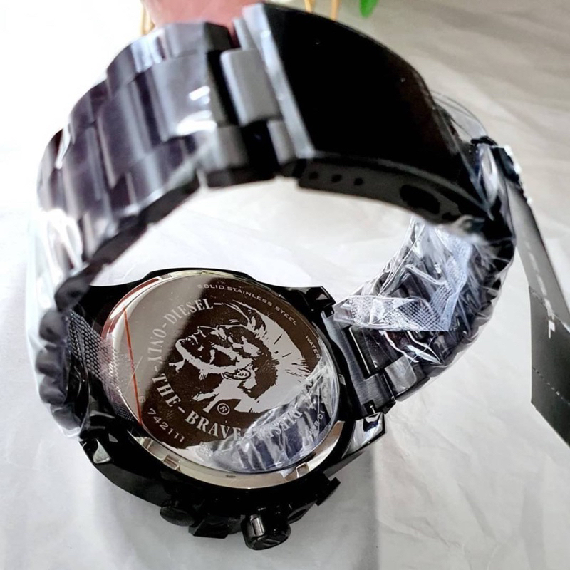 ผ่อน0-นาฬิกาชาย-diesel-dz4355-mega-chief-chronograph-black-stainless-steel-watch-สายสแตนเลสสีดำ-หน้าปัดดำ-51mm