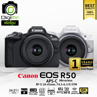 Canon Camera EOS R50 Kit RF-S 18-45 mm. F4.5-6.3 IS STM - รับประกันศูนย์ Canon Thailand 1ปี