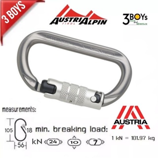 คาราบิเนอร์ AUSTRIALPIN รุ่น OVALO ID 3-way-autolock ทำจากอะลูมิเนียม อะโนไดซ์ น้ำหนักเบา KA35B3 ผลิต ออสเตรีย