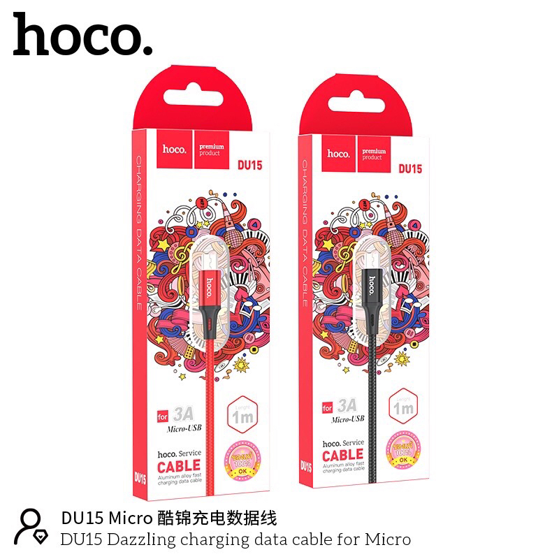ของแท้100% Hoco DU15 สายชาร์จ USB 3A สำหรับ ios/micro/Type C ชาร์จเร็ว ...
