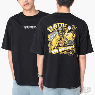 DOSH OVERSIZED SHORT SLEEVE T-SHIRTS TRANSFORMERS 2023เสื้อยืดโอเวอร์ไซส์ 9DTMT5060-BL