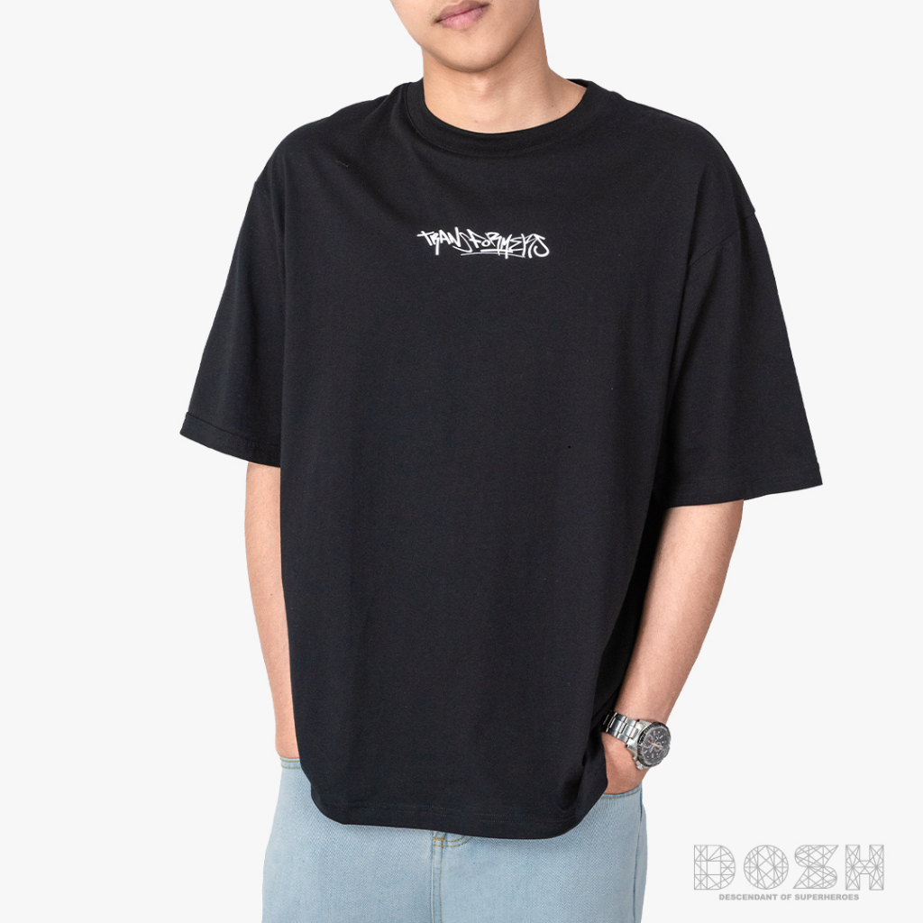 dosh-oversized-short-sleeve-t-shirts-transformers-2023เสื้อยืดโอเวอร์ไซส์-9dtmt5060-bl