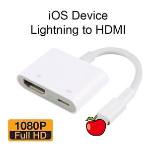 1080P🍎phone To HDMI Adaptor ios Digital AV Adaptor พร้อมพอร์ตชาร์จ สำหรับ iOS tablet สำหรับ HD TV Monitor