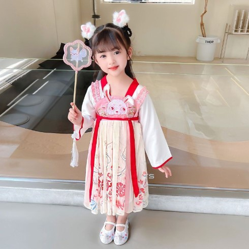 พร้อมส่ง-ชุดจีนเด็กผู้หญิงhanfu-ชุดจีนโบราณเด็กราชวงค์ถัง