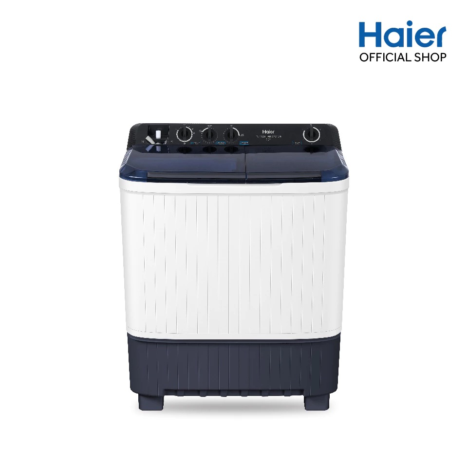 Haier เครื่องซักผ้า 2 ถัง กึ่งอัตโนมัติ 13 กก. รุ่น HTW130-1217 ตั้งเวลาแช่ผ้า Soak Master | Shower Rinse | Magic Filter