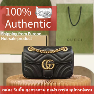 👜กุชชี่ GUCCI GG Marmont Mini Bag 22cm กระเป๋า สุภาพสตรี/กระเป๋าสะพายไหล่