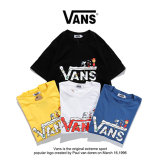 Vans Wanz ใหม่ Hot Look เสื้อยืดลําลองสําหรับผู้ชายผู้หญิงผ้าฝ้ายแขนสั้นเหมาะกับการวิ่ง เสื้อยืดผู้ชาย เสื้อยืด