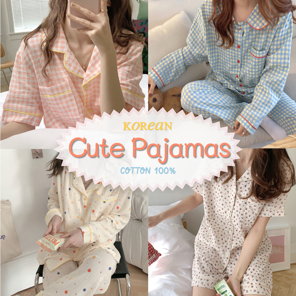 [รวมลาย2] ชุดนอน Daydreamers ชุดนอนผ้าคอตตอนสไตล์เกาหลี ผ้าคอตตอนสาลู ...