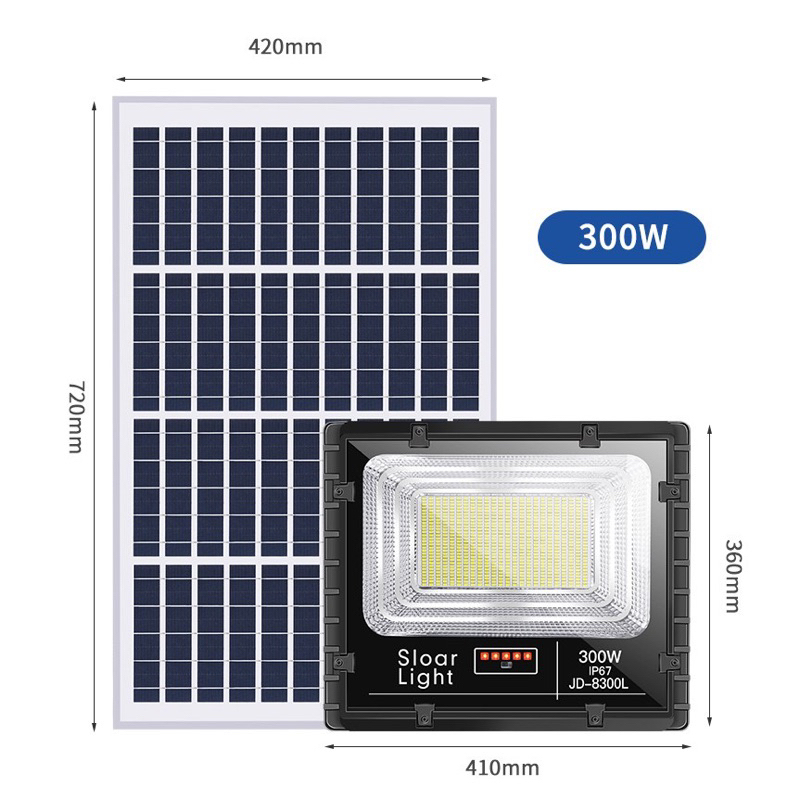 solar-led-สปอตไลท์-โซล่าเซลล์-รุ่นพี่บิ๊ก-jd25w-40w-60w-100w-200w-300w-เปลี่ยนแบตเตอรี่ได้แสงสีขา-วสว่างถึงเช้า