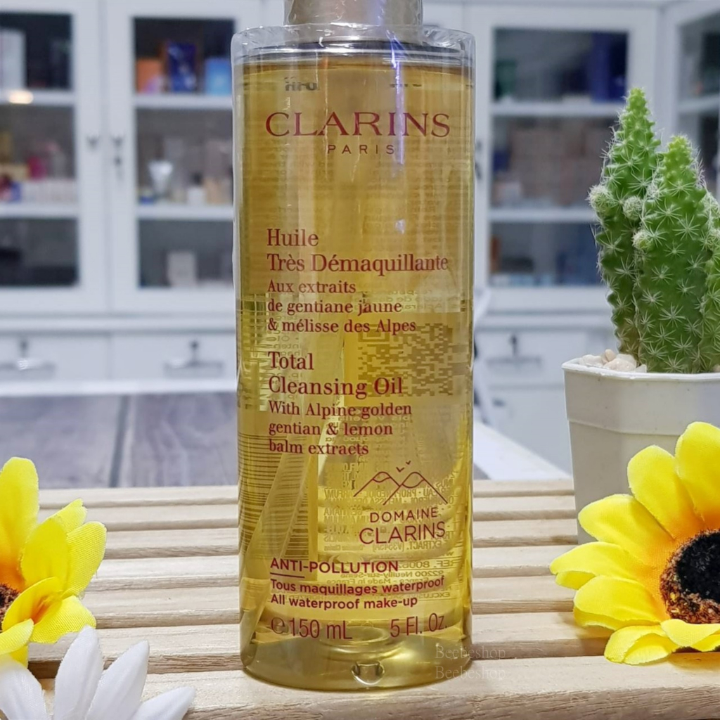 new-clarins-total-cleansing-oil-with-alpine-golden-150ml-ผลิต07-2022-ออยล์ล้างเครื่องสำอางค์