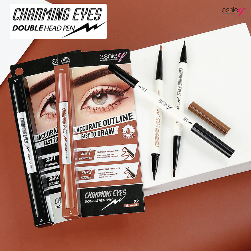 a-406-ashley-eyeliner-chaaming-eyes-double-head-pen-แอชลีย์-อายไลเนอร์-2-รูปแบบ-ในแท่งเดียว-เนื้อน้ำและเนื้อเจล