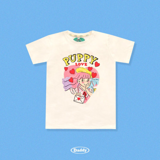 DADDY | Puppy Love T-Shirt  เสื้อยืด สกรีนลาย สาวน้อย Wendy สุดน่ารัก สีขาว