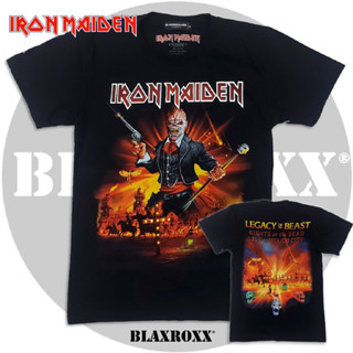 Blaxroxx เสื้อวง ลิขสิทธิ์แท้   Iron Maiden (IRM016) สกรีนลายคมชัด ไม่หลุดลอก cotton 100