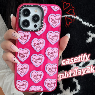 😍สินค้าสปอต😍เคสไอโฟน11 เคสกันกระแทก Case iPhone 14 13 12 Pro Max casetify รูปหัวใจy2k สีชมพู เคส for iPhone 13 Pro Max