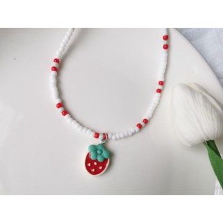 🐻🍓**พร้อมส่ง ** สร้อยคอจี้สตรอเบอรี่ 🍓🍓