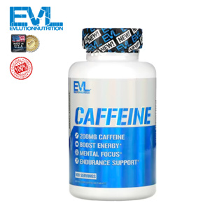 [แท้100% พร้อมส่ง] EVLution Nutrition, Caffeine, 200 mg, กาเฟอีน  (100 Tablets)