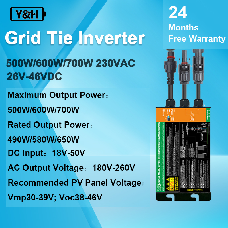 Solinba 500W On Grid Tie Pure Sine Wave Inverter Solar DC11V-28V To AC190-260V For 12V Solar System