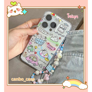 🎁ส่งของขวัญ🎁เคสไอโฟน สำหรับ 11 14 for iPhone Case 13 12 Pro Max น่ารัก กระต่าย โซ่มุก กันกระแทก เคสนิ่ม เคสโทรศัพท์