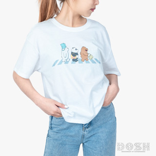 DOSH WOMENS CROPPED TOPS WE BARE BEARS เสื้อยืดทรงครอปหลวม ผู้หญิง PWBBWT1001-OW