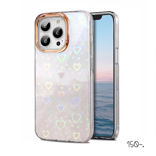 Hologram 🌷โฮโลแกรมหัวใจขอบกล้องโรสโกล รุ่น 7-14Promax เคสโฮโลแกรม เคสใสโฮโลแกรม