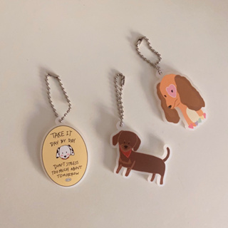 (พร้อมส่ง) พวงกุญแจน้องหมา พวงกุญแจหมาดัชชุน ดัลเมเชี่ยน dalmatian duschund keychain - atcha.l