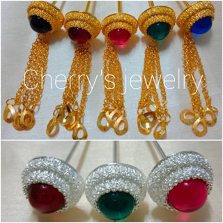 ปิ่นปักผม พลอยสี มีตุ้งติ้ง สินค้าพร้อมจัดส่งจากประเทศไทย