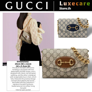 กุชชี่👜Gucci Horsebit 1955 Women/Shoulder Bag กระเป๋าโซ่/กระเป๋ากุชชี่/กระเป๋าคลัทช์