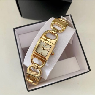 🎀 (สด-ผ่อน) กล่อง WS นาฬิกาสีทอง TBW5411 TORY BURCH DOUBLE T WOMENS GOLD TONE STAINLESS MOP DIAL WATCH