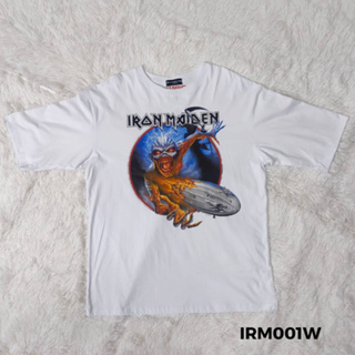 Blaxroxx เสื้อวง สีขาว ลิขสิทธิ์แท้ Iron Maiden® (IRM001W) ผ้า coton 100%