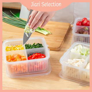 Jiari Selection [✨สินค้าใหม่✨]กล่องถนอมอาหาร กล่องใส่อาหาร กล่องเก็บอาหาร 2 ขนาด กล่องอาหาร กล่องพลาสติกใส่อาหาร กล่องใส่ผัก กล่องเก็บของสดสามารถระบายน้ำเพื่อจัดเก็บได้