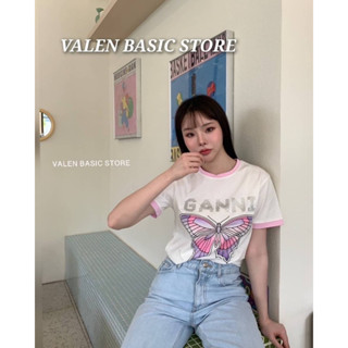 VALEN BASIC STORE 💕🦋 เสื้อยืดติดเพชร ลายผีเสื้อ