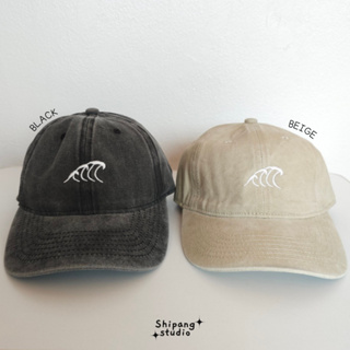 [shipang.studio]  หมวกแก๊ป หมวกเบสบอล ปักลาย Ocean wave